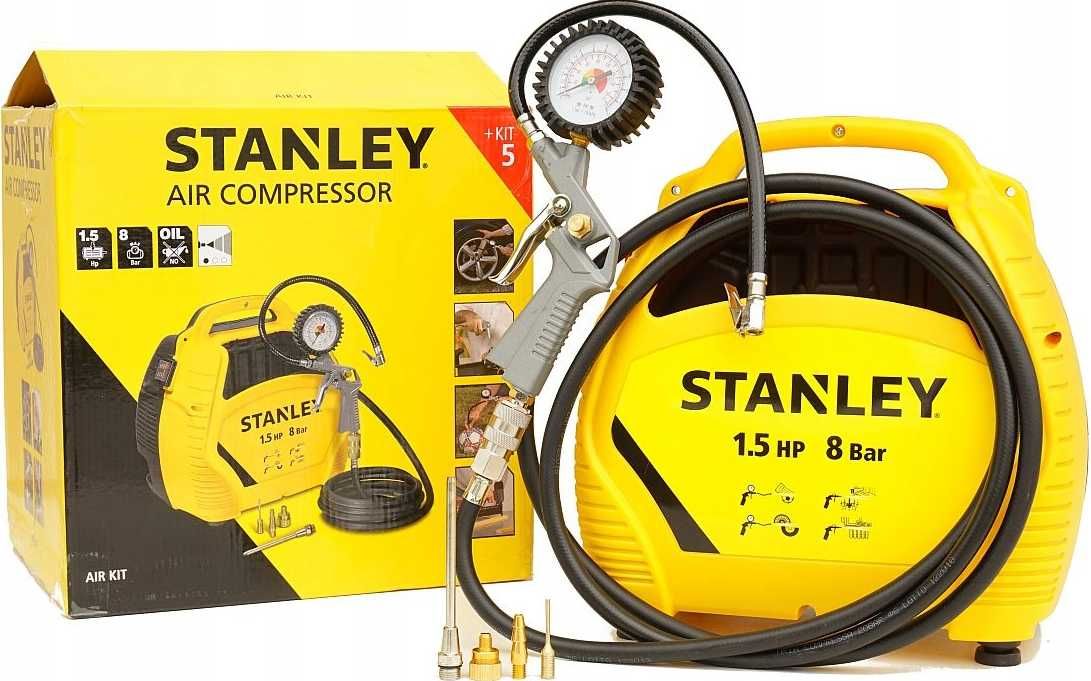 Nowy KOMPRESOR Bezolejowy Stanley 1100W Sprężarka + Gratis (WYPRZEDAŻ)