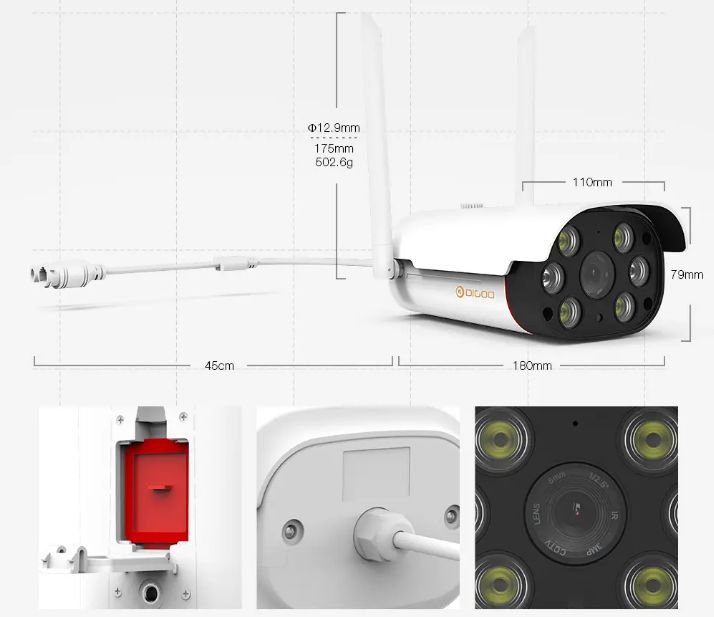 Câmera IP WIFI Video Vigilância * 1080P * WI-FI * Visão Noturna * 3MP