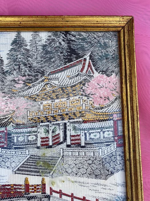 Moldura estilo de vida asiático,com tapeçaria