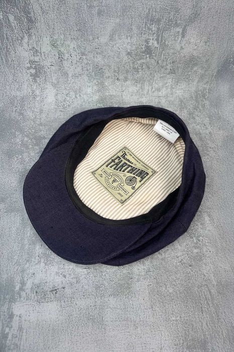 Kaszkiet Thomas Farthing granat navy len bakerboy retro peaky blinders