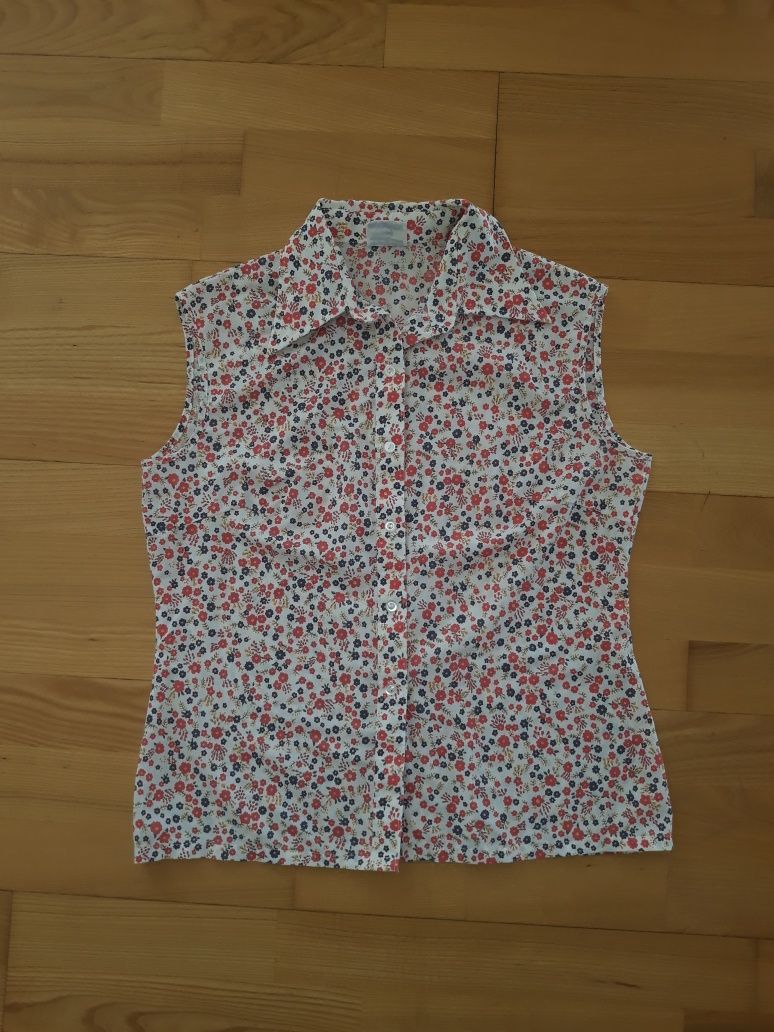 Piekna bluzka w łączkę kwiaty r 42 xl bawelna lekka lato