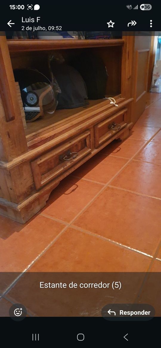 Móveis em madeira maciça estilo mexicano em bom estado