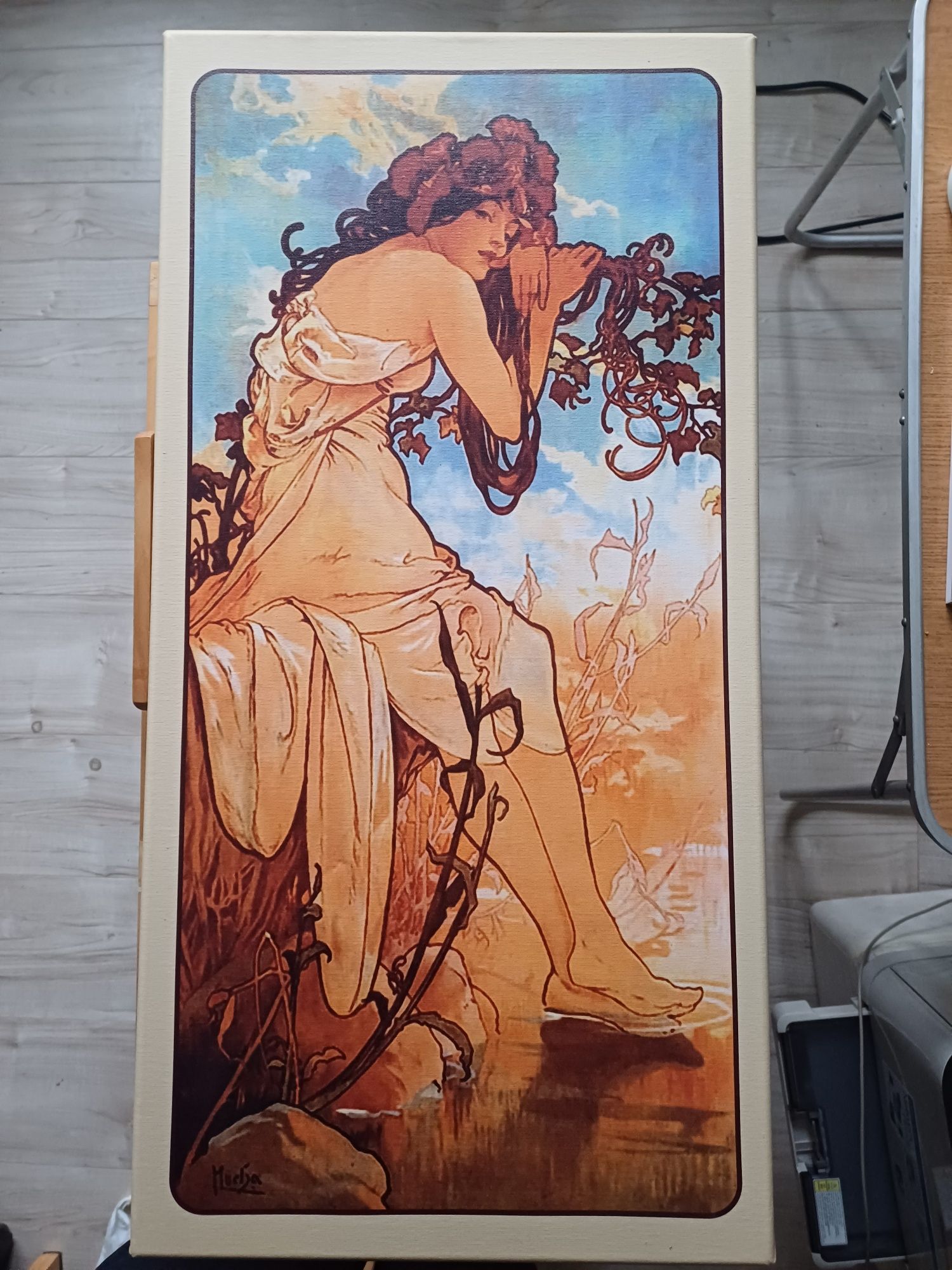 A. MUCHA Cztery Pory Roku 140x70 DRUK na Płótnie [35 cm x 70 cm]