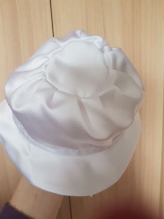Nowy!Komplet/ zestaw na chrzciny sukienka bolerko kapelusz rozm. 62 cm