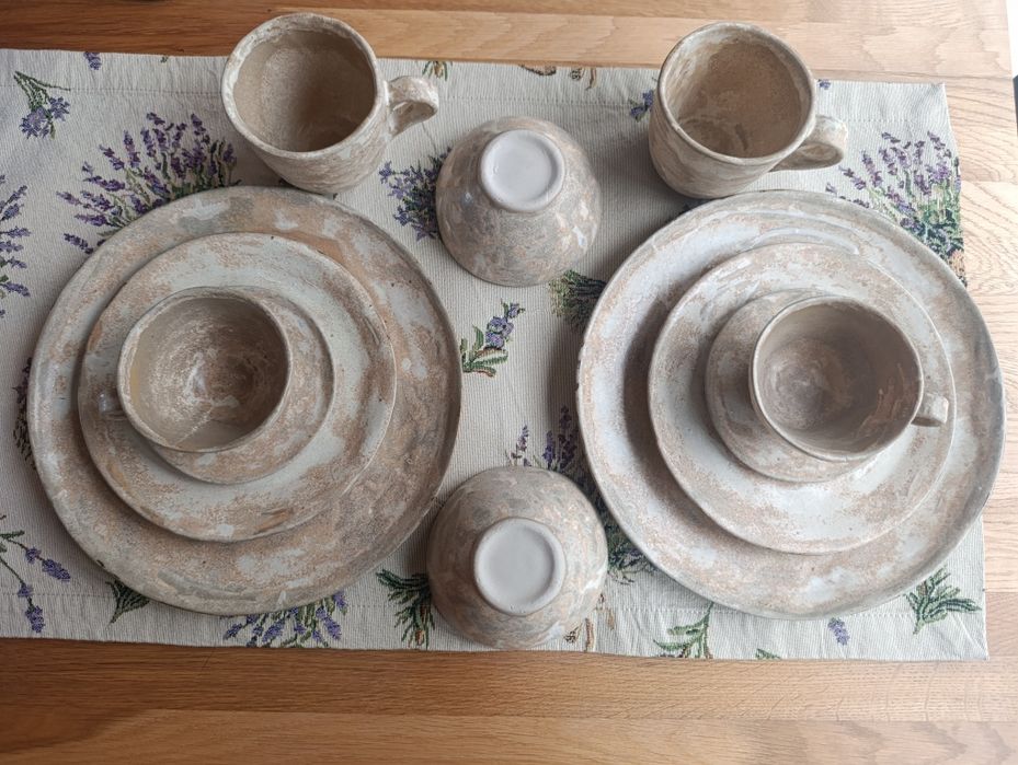 Zestaw ceramiczny, szkliwiony hanmade