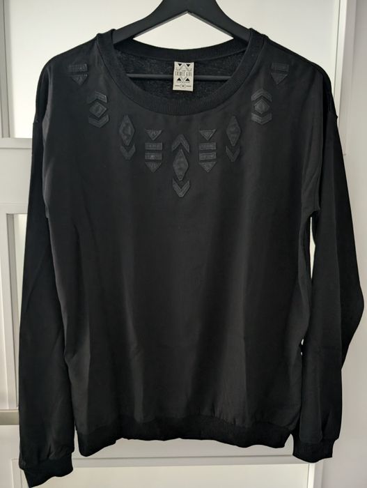 Bluzka C&A czarna rozmiar M ze wstawkami z eko skóry!