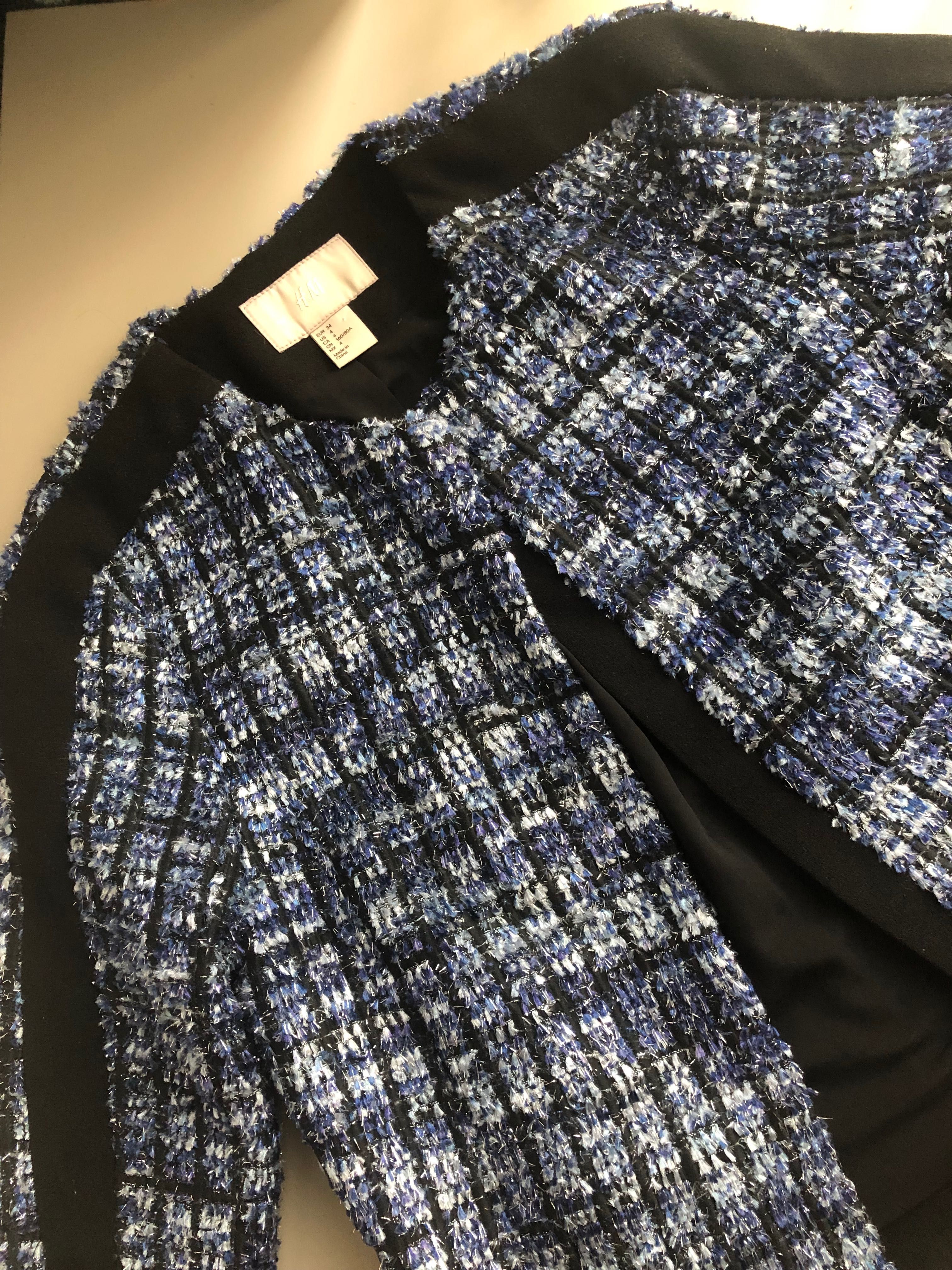 MARYNARKA chanelka cudna r.S błyszcząca nitka boucle H&M