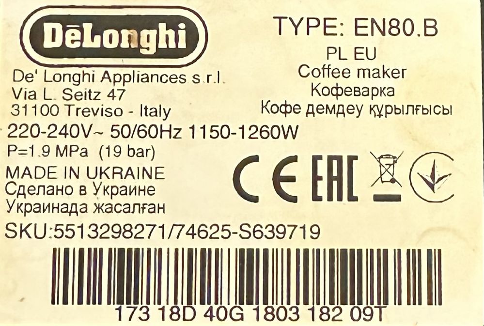 Máquinas De Café Nespresso Delonghi Inissia e En80.B Inissia