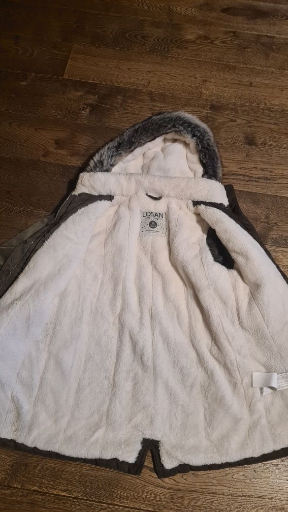 Kurtka płaszcz zimowy kożuszek Losan 14 lat 160 cm
