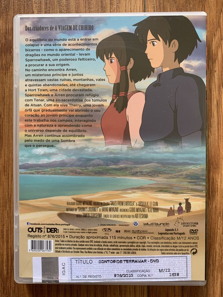 Contos de Terramar - Studio Ghibli - dvd- Animé