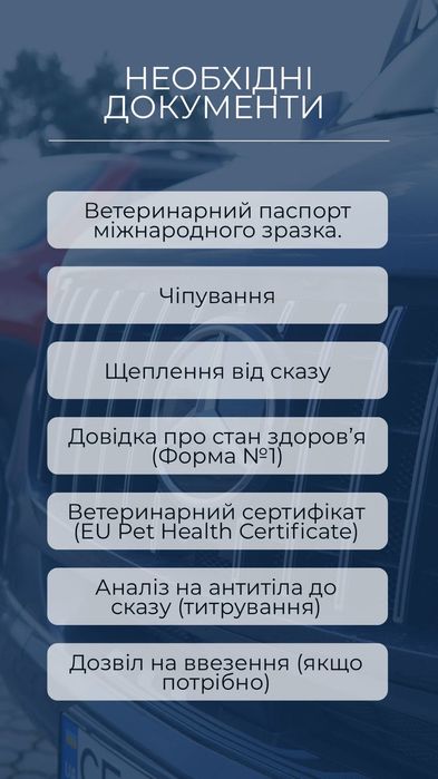 Перевезення домашніх улюбленців та пасажирів в країни ЄС