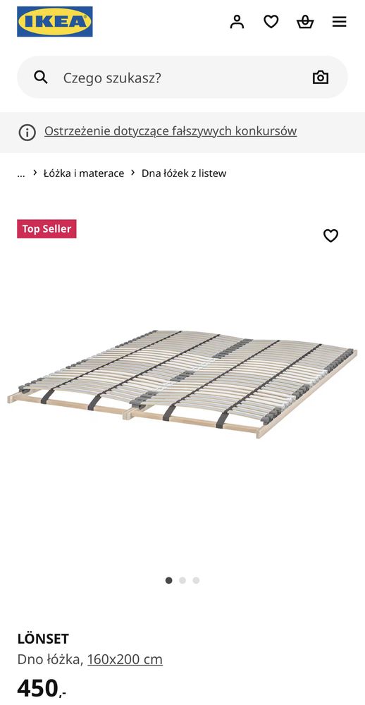 Sprzedam łóżko IKEA BRIMNES 160x200 cm + stelaż LÖNSET do negocjacji