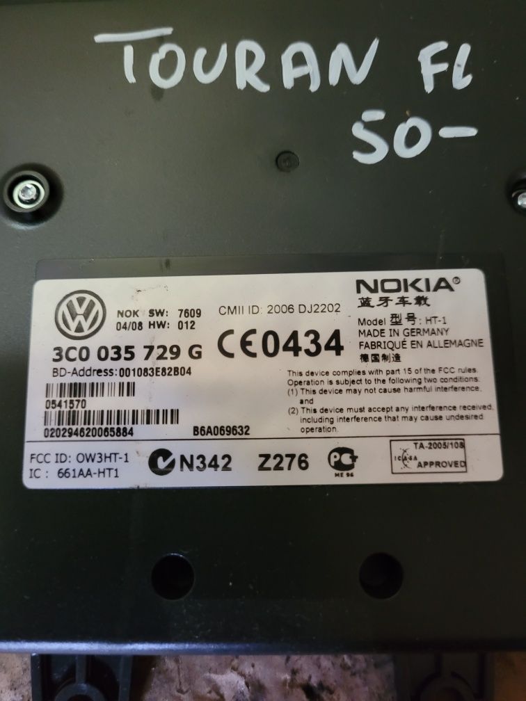 Moduł sterownik bluetooth vw Touran lift passat b6 2008r