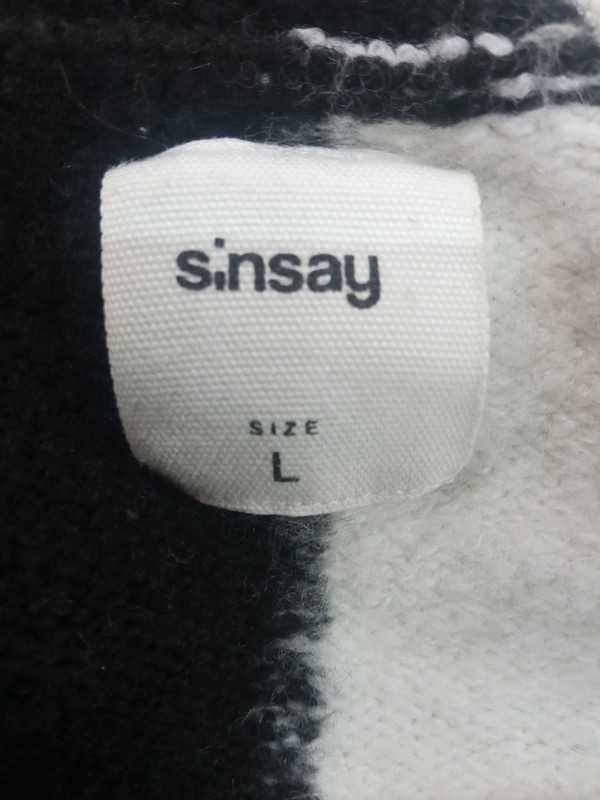 Sinsay sweter kratka czarno-biało