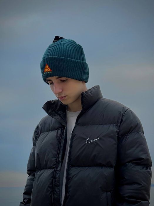 Шапка Nike x ACG мужская черная шапка Найк Асдж чорна зимня теплая