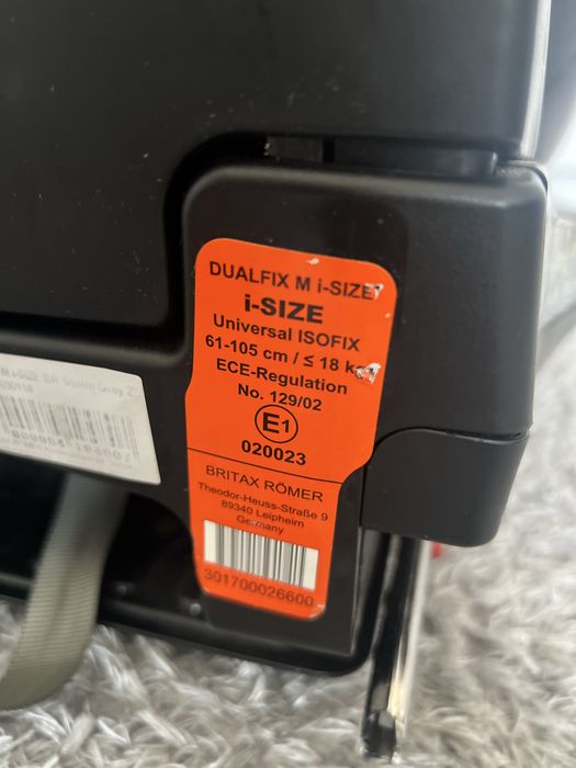 Fotelik britax romer dualfix m i-size do 18kg