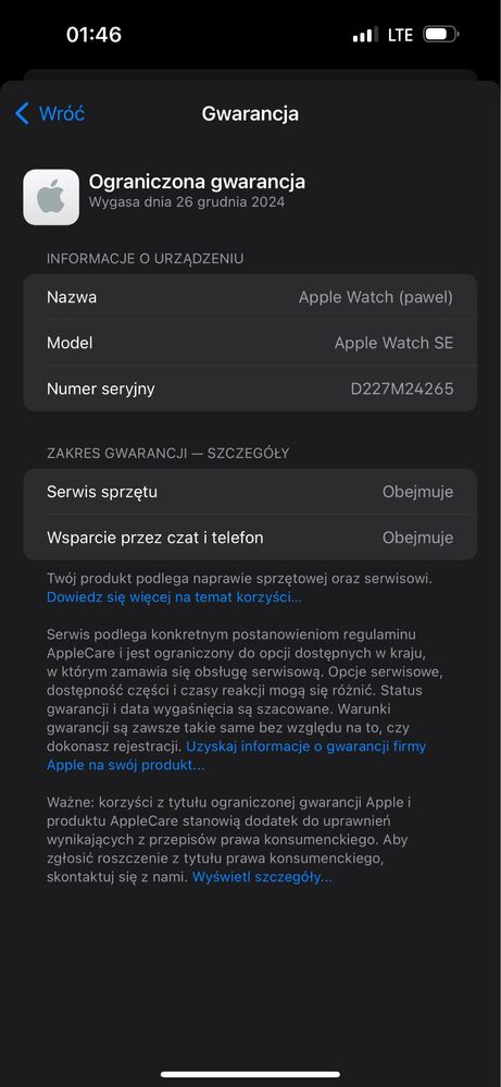 Apple warch SE 2 44mm gps+cellular stan bdb gwarancja!