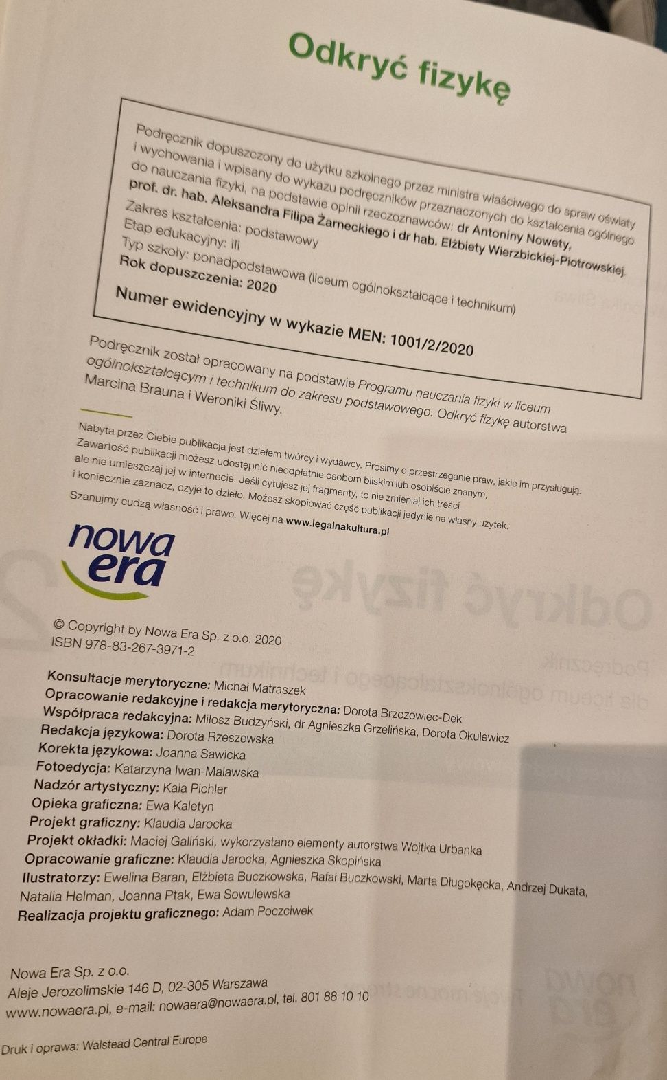 Odkryć fizykę 2, podręcznik dla liceum I technikum, zakres podstawowy