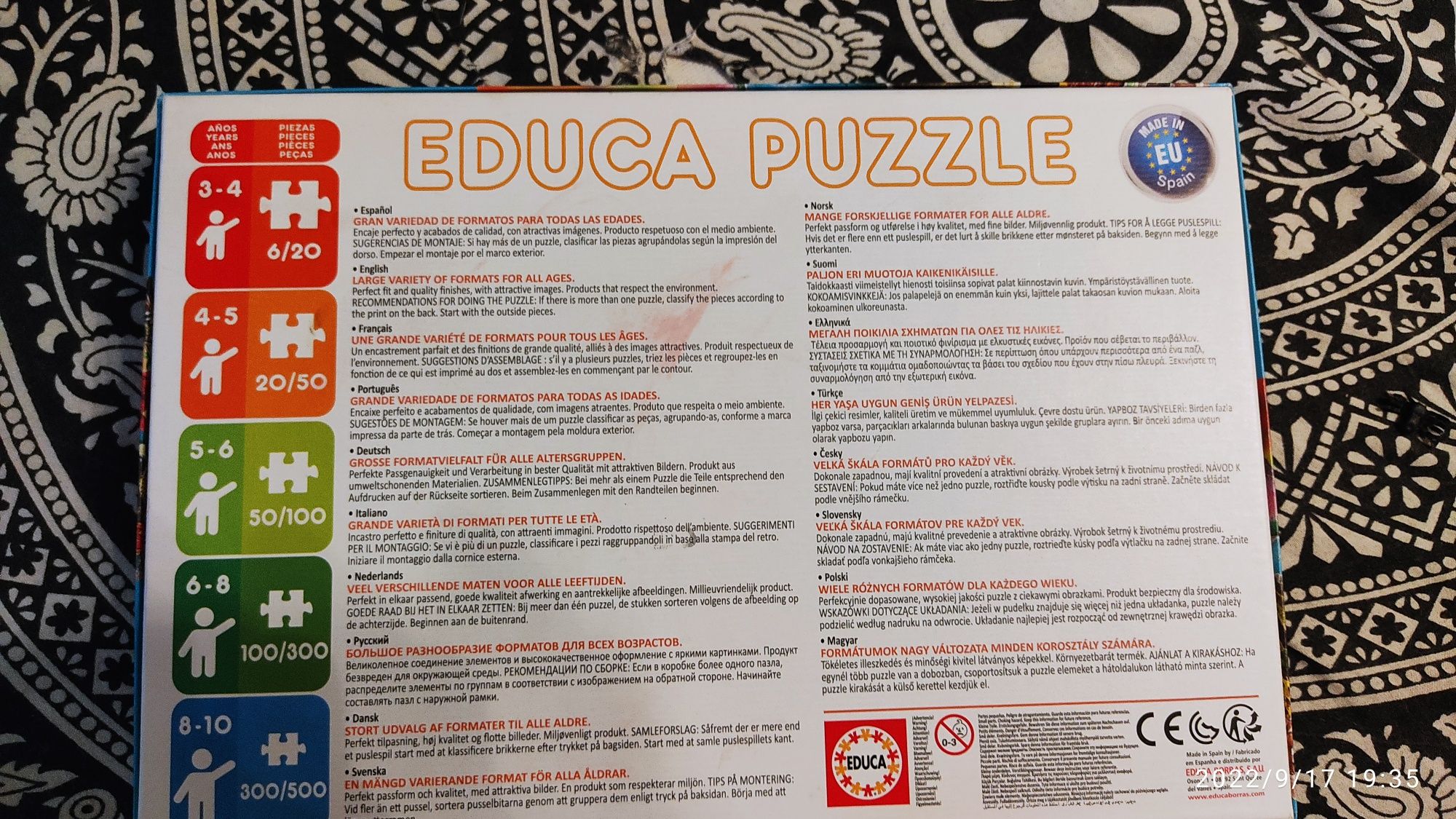 Puzzle marca Educa dinossauros