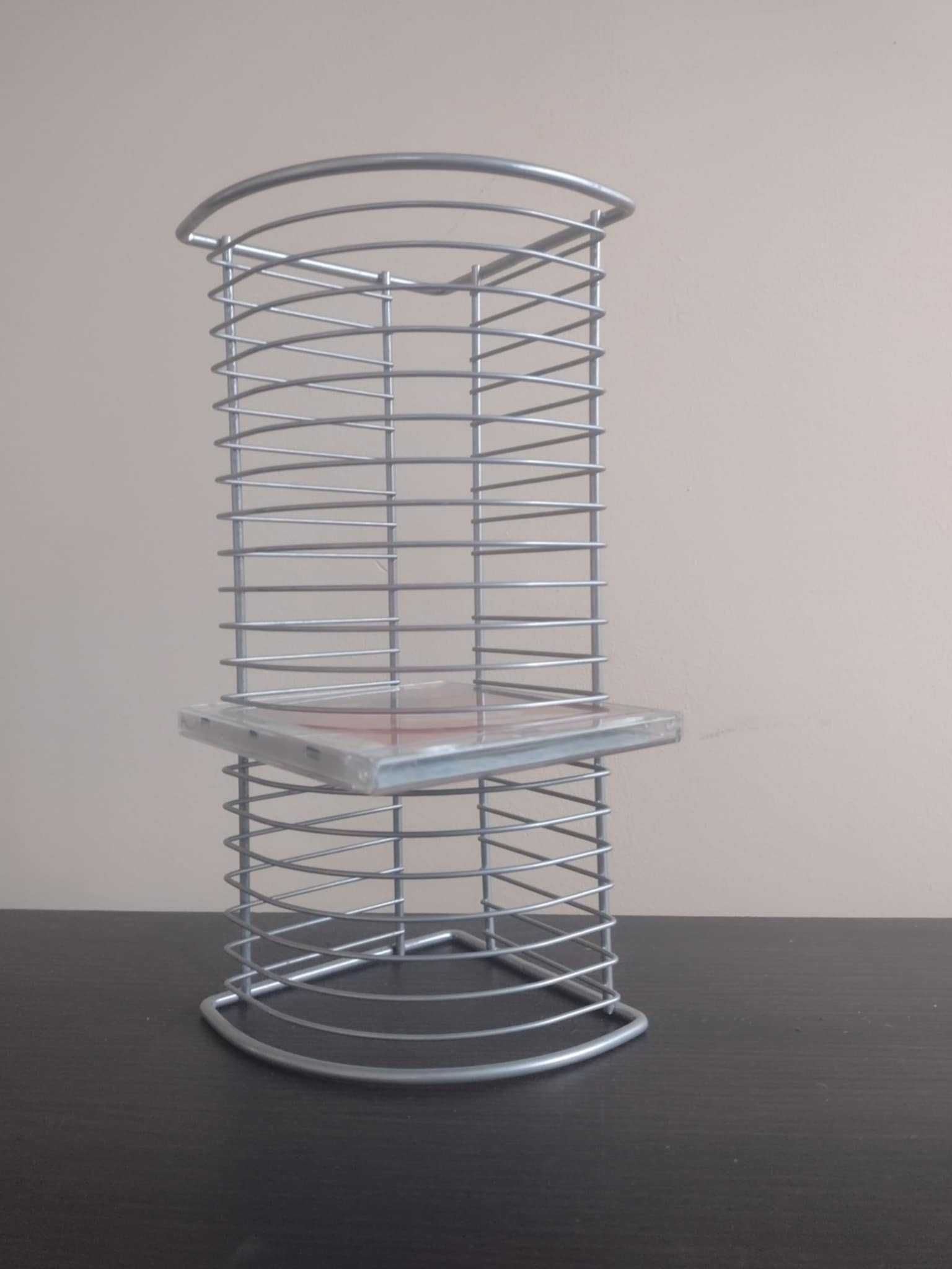 Metalowy stojak na płyty CD DVD srebrny Ikea