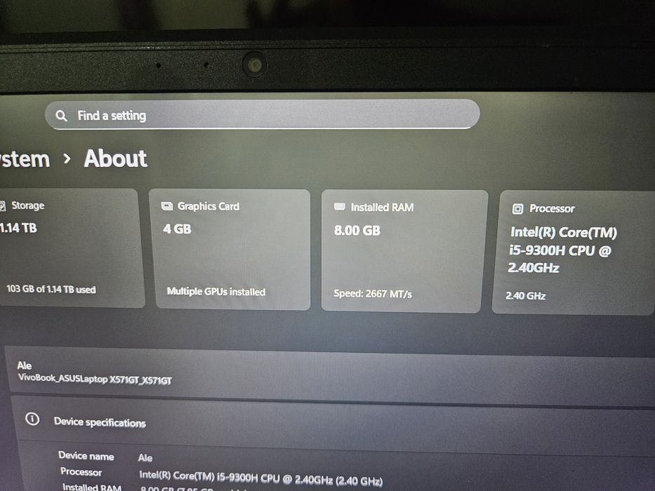 Portátil Asus X571gt Rtx 1650 Gamer