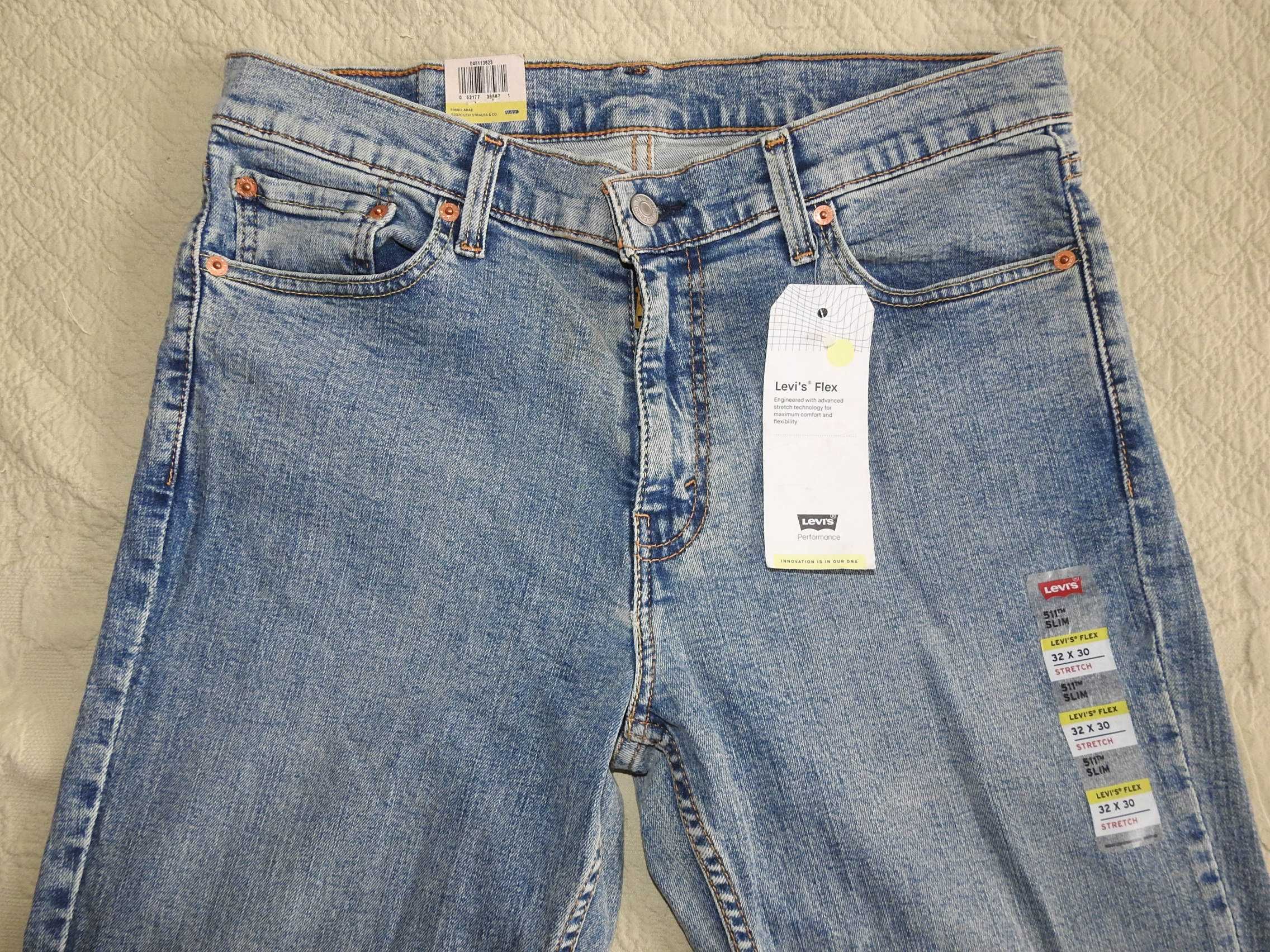 LEVIS 511 Slim Fit Flex Новые джинсы size 32 x 30 из США 100%ОРИГИНАЛ