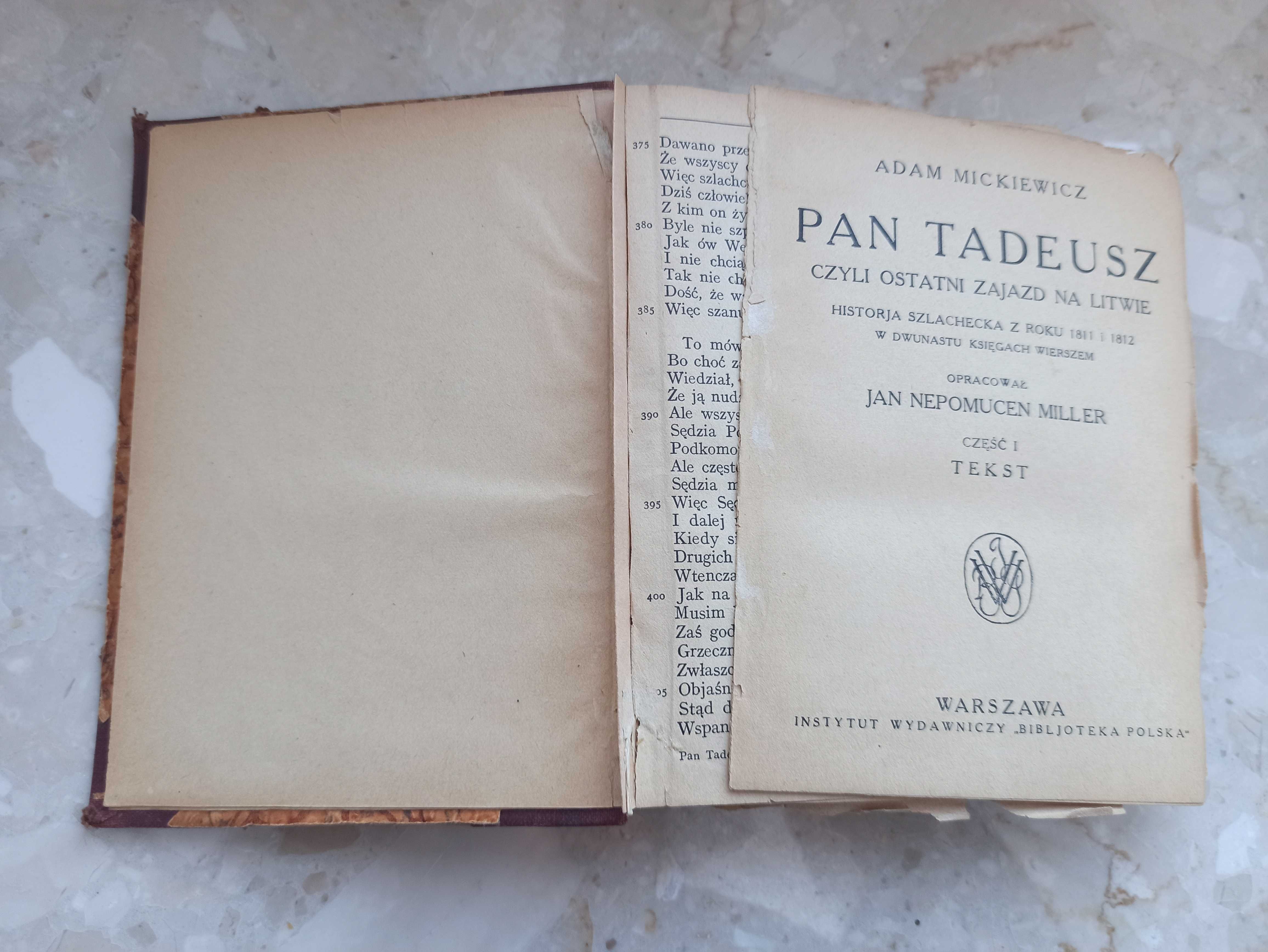 Pan Tadeusz - Adam Mickiewicz tom I i II