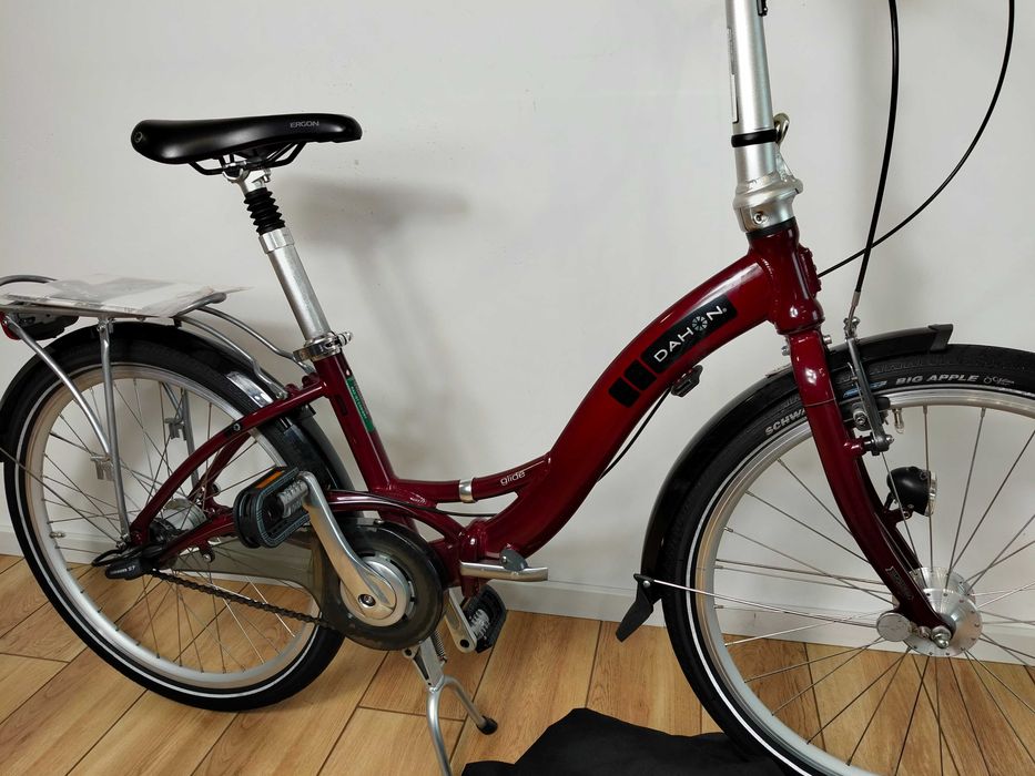 Rower składak Dahon GLIDE 7 koła24" + futerał Bordo połysk Jak NOWY