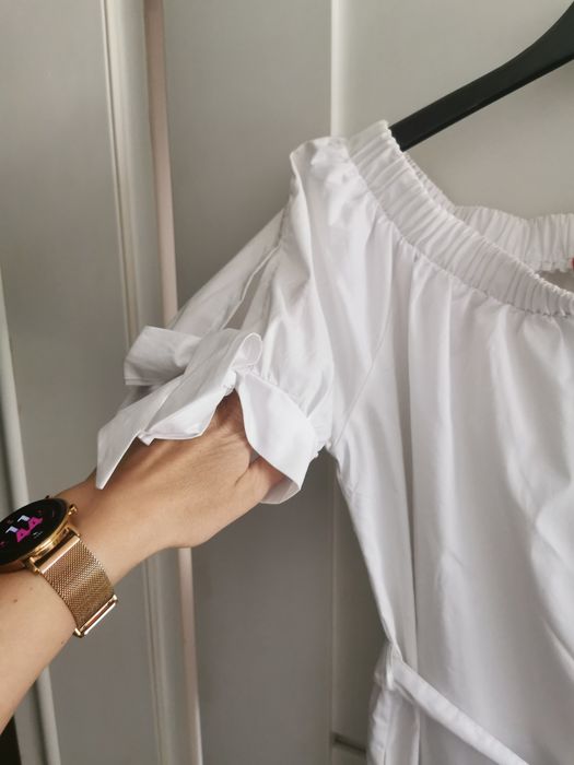 TUNIKA hiszpanka BIAŁA koszulowa NOWA r. M/L