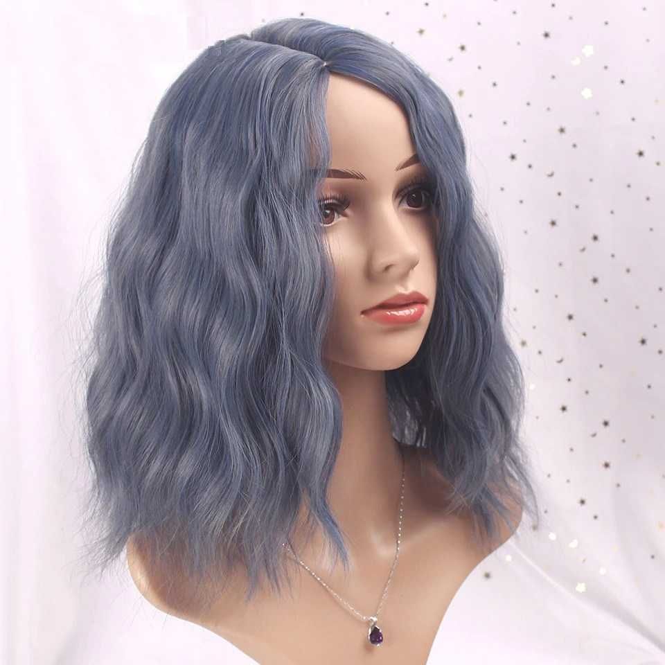 Nowa Peruka niebieska Billie Eilish włosy 35cm cosplay i Czepek