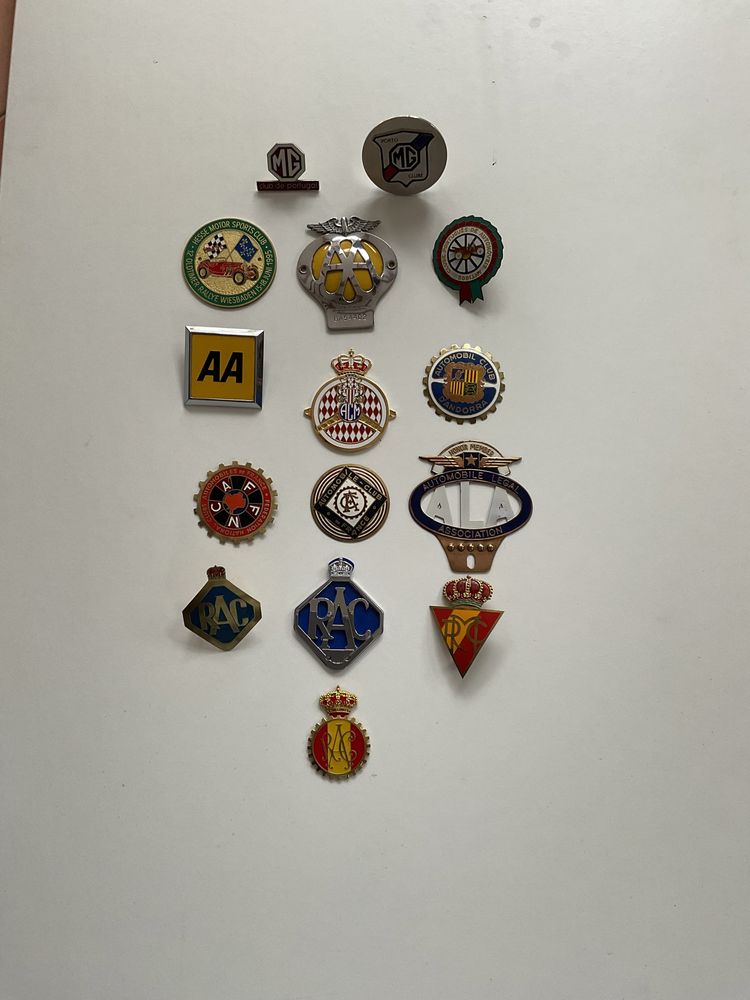 Placas badges clássicos rally automobilia