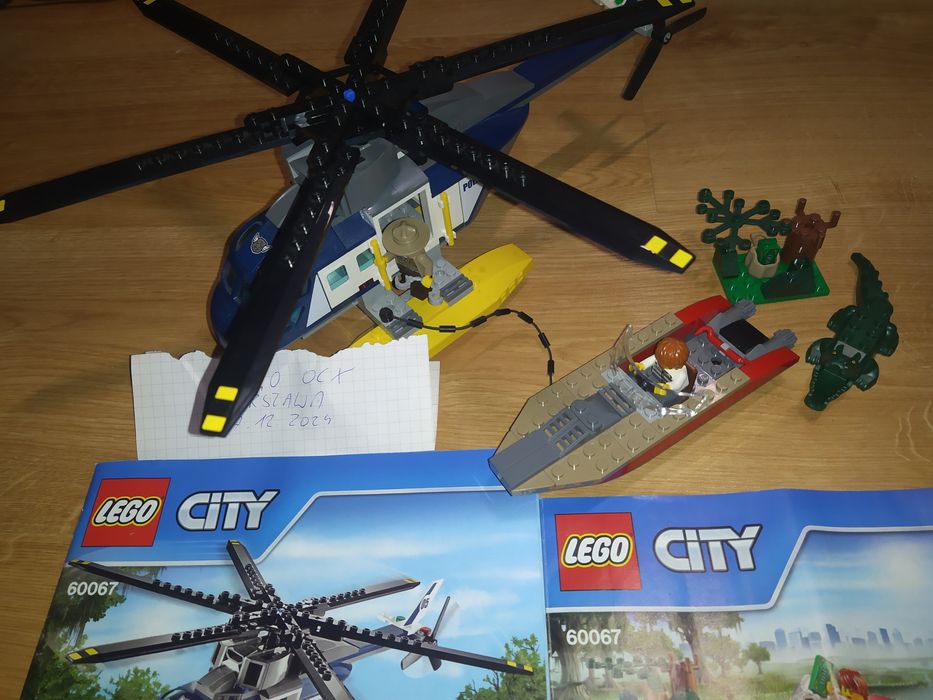 LEGO City 60067 pościg śmigłowcem policja helikopter motorówka