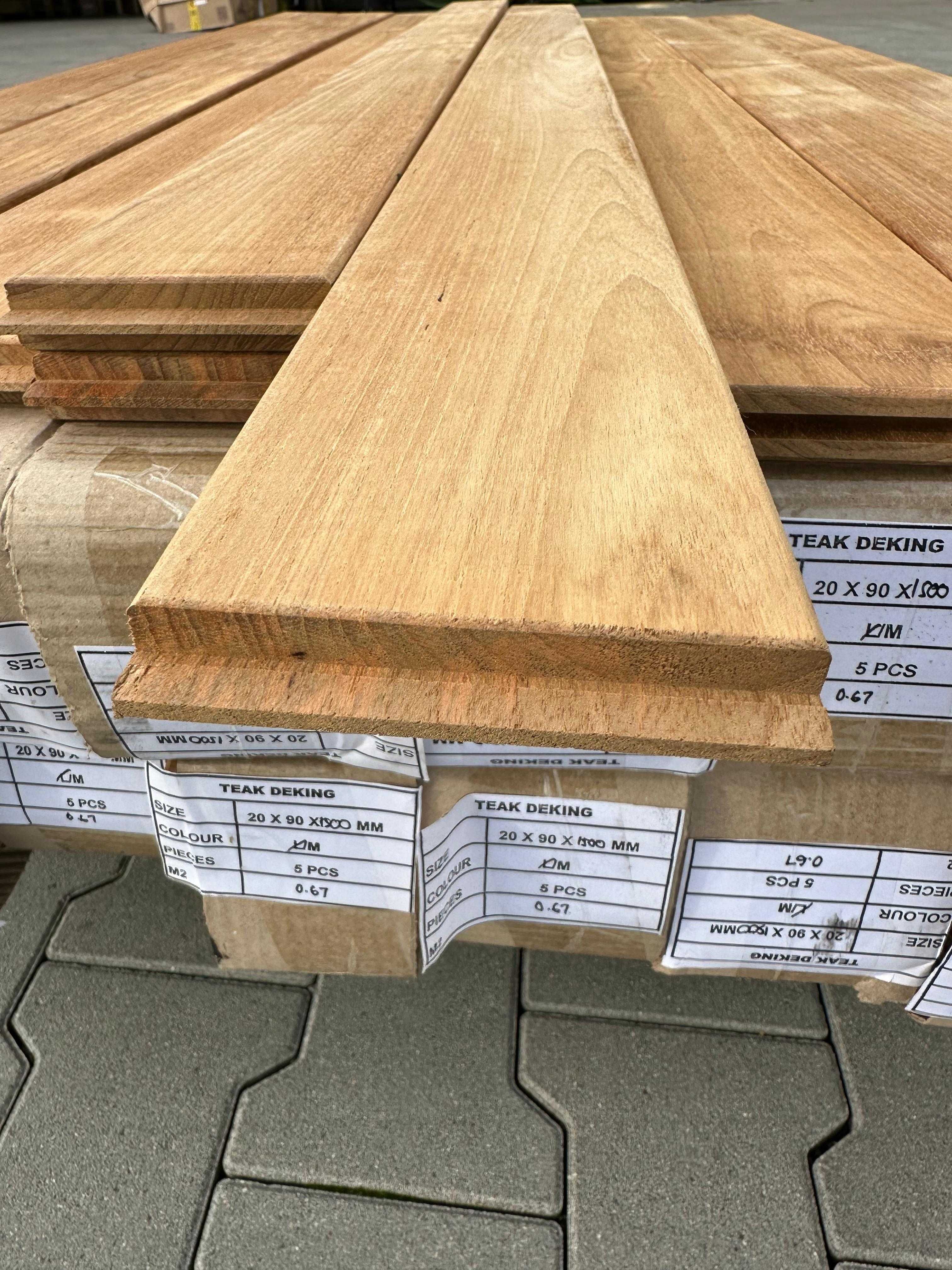 Deska tarasowa Teak 20x90/120x1500mm  Fas KD