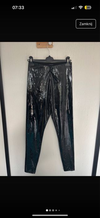 Czarne lateksowe spodnie nowe bez metki super sie prezentuja wysoki st