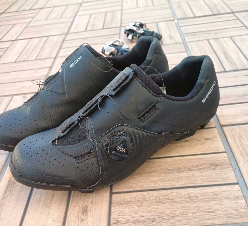 Shimano SH-XC300 SPD Shimano PD-M520 buty SPD r. 43 Pedały SPD bloki