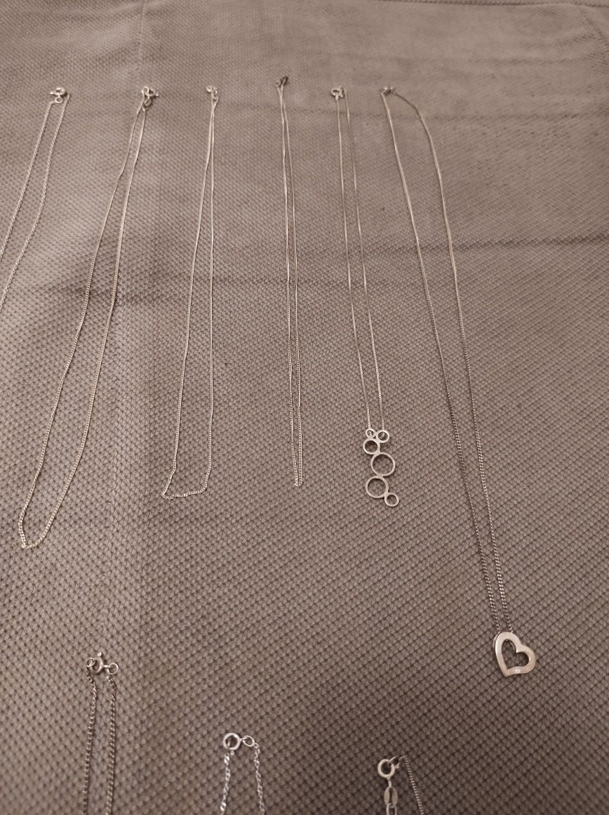 Łańcuszki srebrne 925 różna długość splot