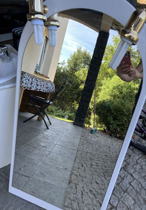 Szafka lazienkowa marmurowy blat i lustro zestaw