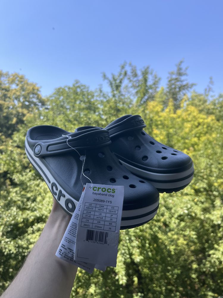 ОРИГінал Crocs Bayaband Clog 42, 43, 45 сірі та чорні