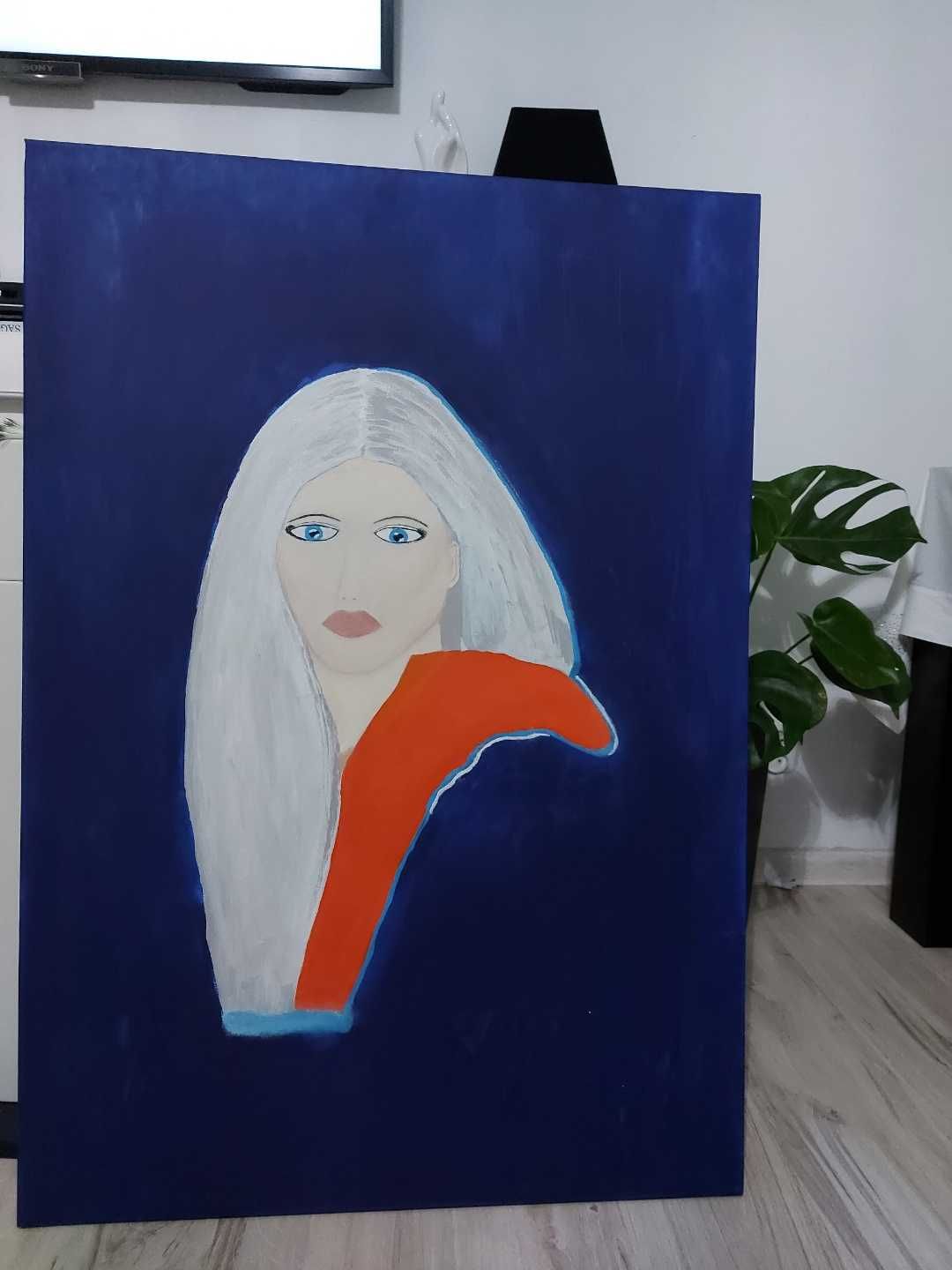 Portret kobiety - obraz olejno-akrylowy
