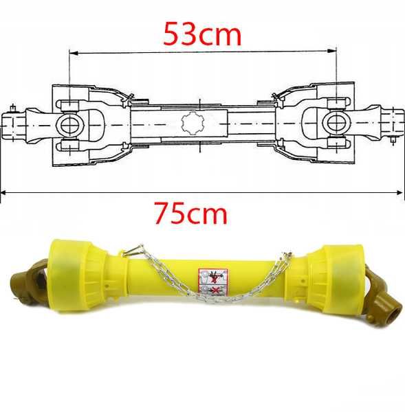 Wałek Przekaźnika Mocy, Transmisyjny Przegubowy 75cm Frezowany