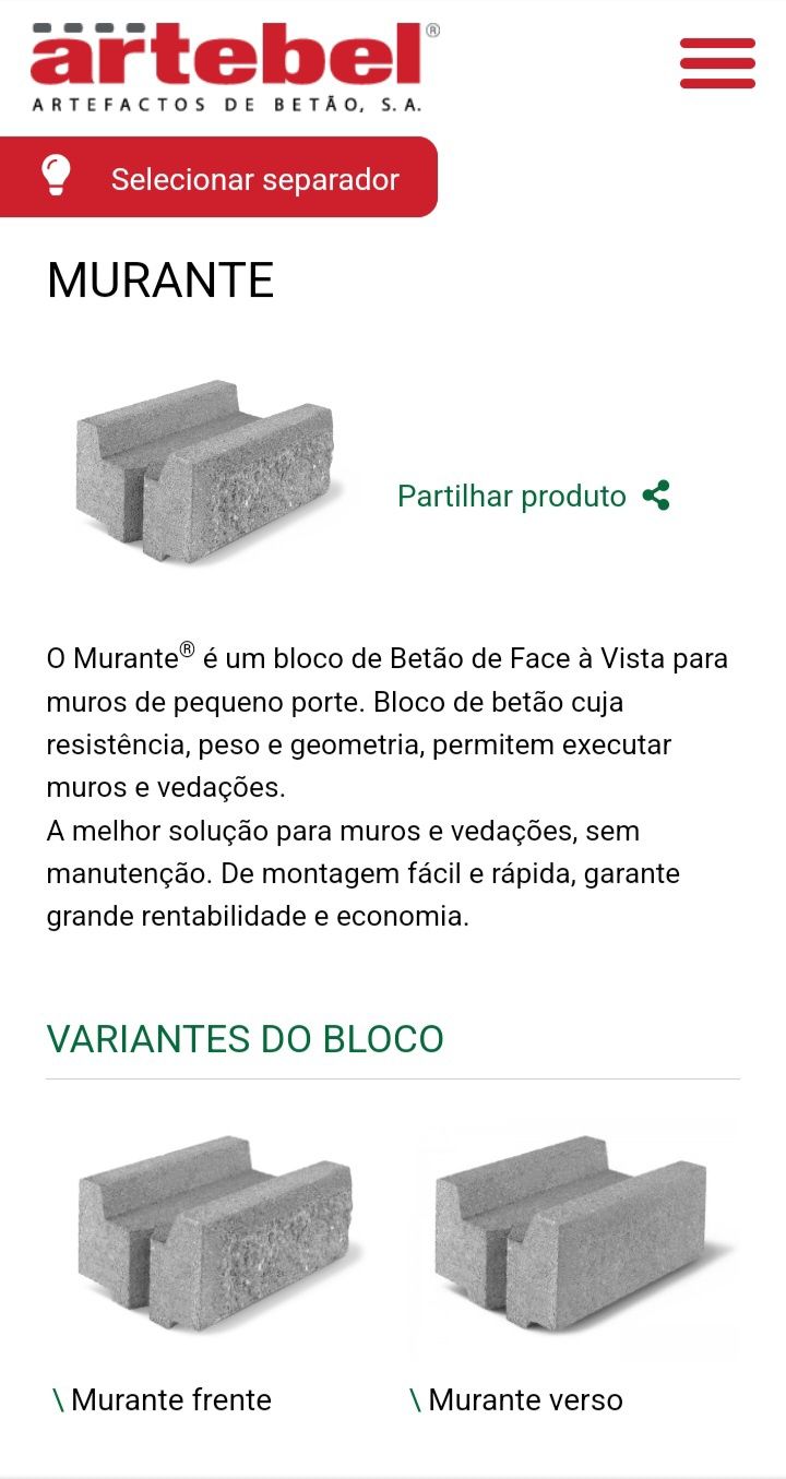 Murante, Bloco Betão face à vista