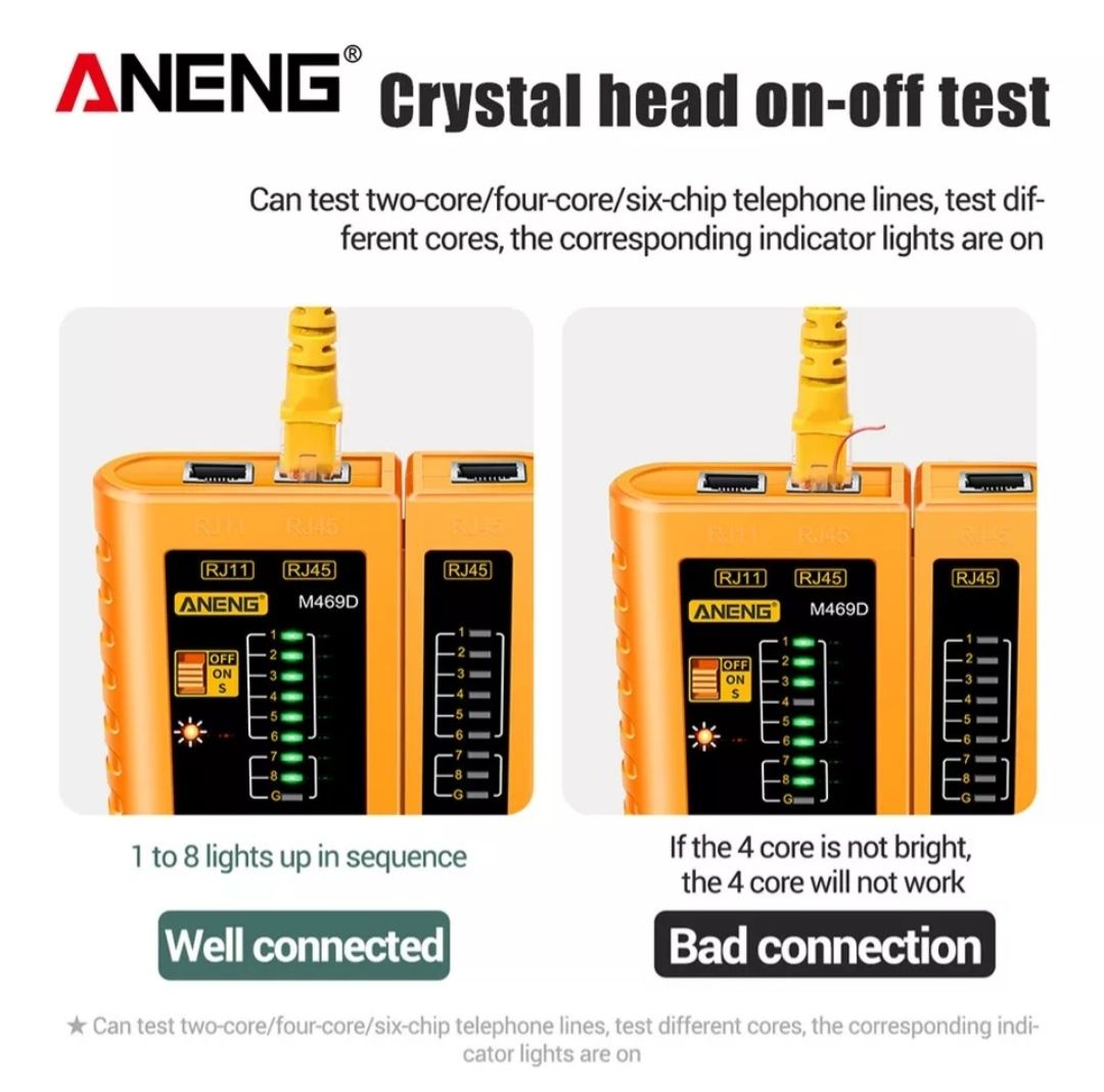 Тестер сетевого кабеля RJ45 и RJ11