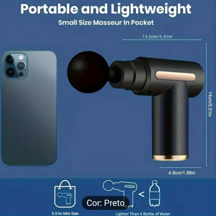 Massajador com  bateria a litio