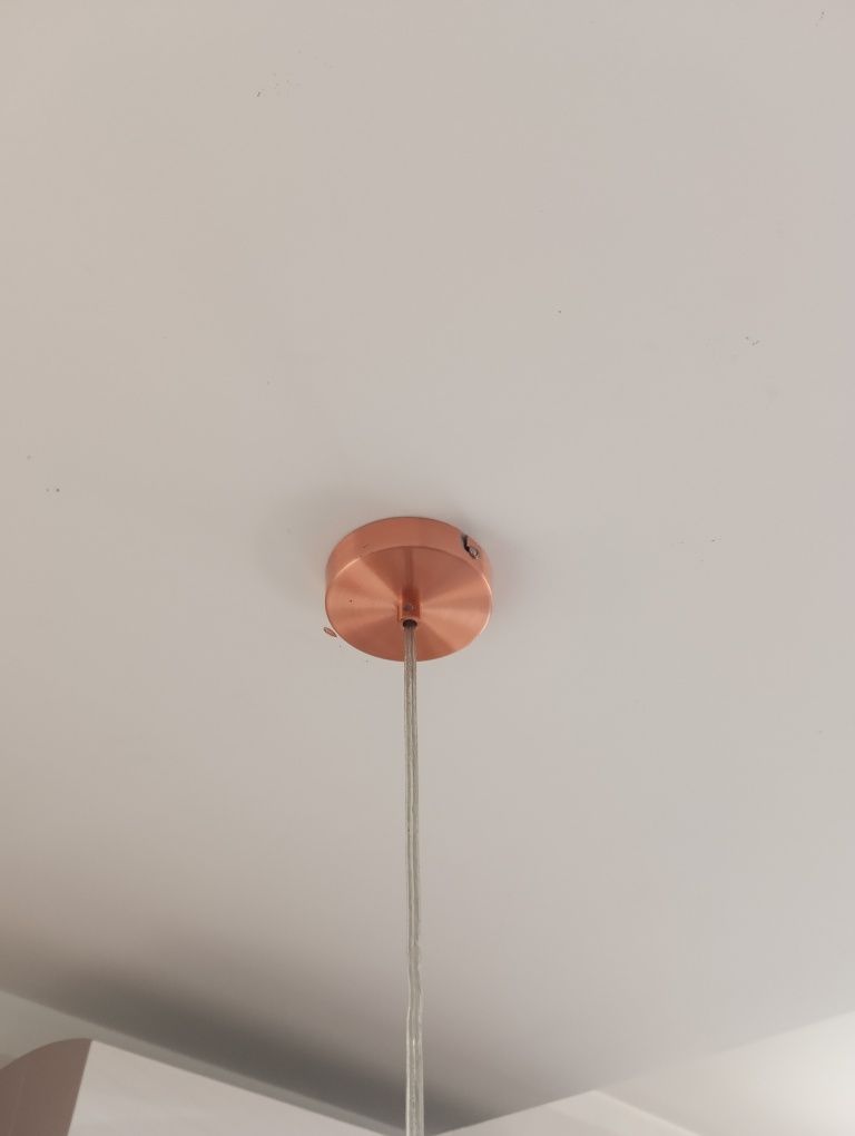 Lampy wiszace, szkło, kolor złoty - różowy - 3szt.
