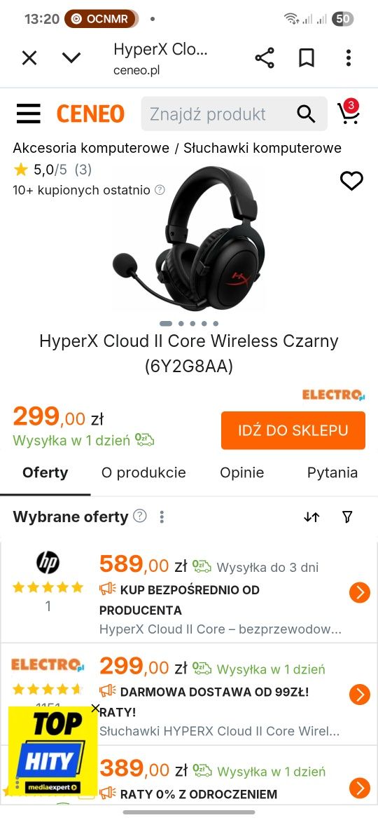 HyperX Cloud II Core Wireless