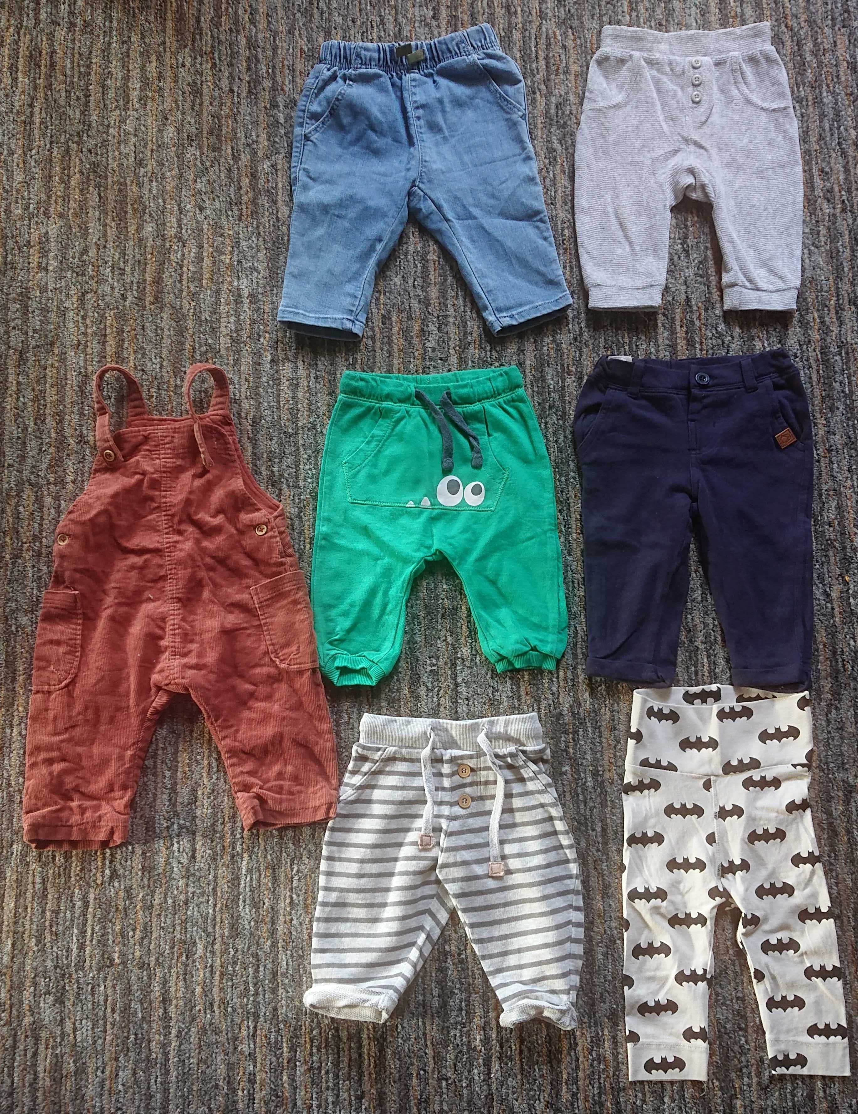 7 x spodnie Zara, H&M, George, CoolClub, Pepco / r. 62/68 / dżinsy