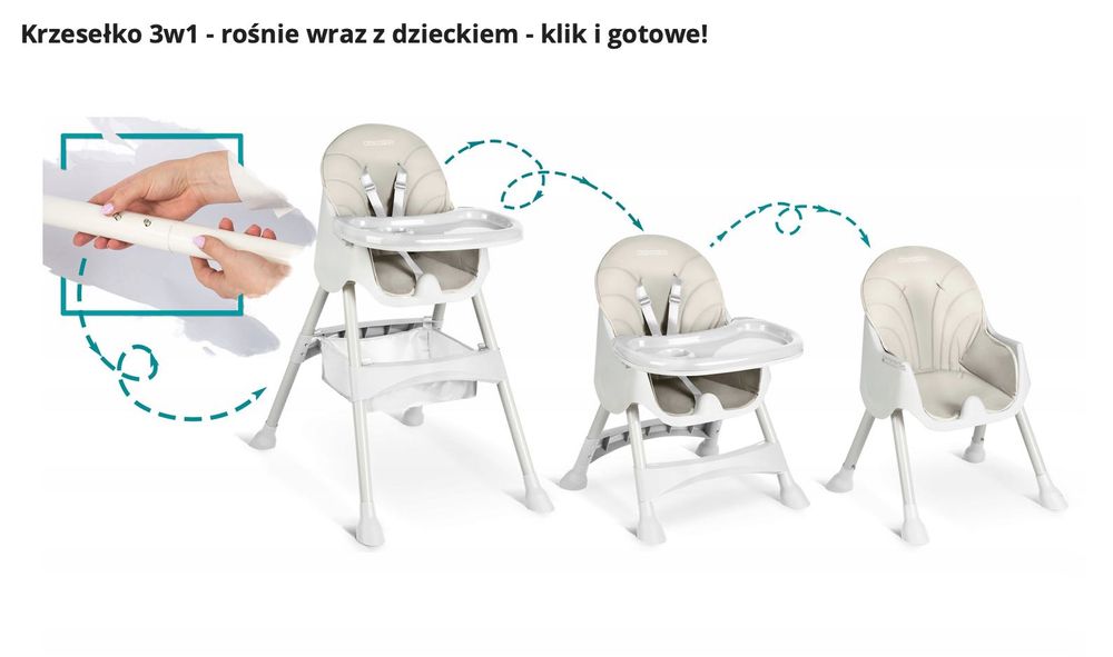 Krzesło do karmienia dla dziecka rozszerzanie diety składane