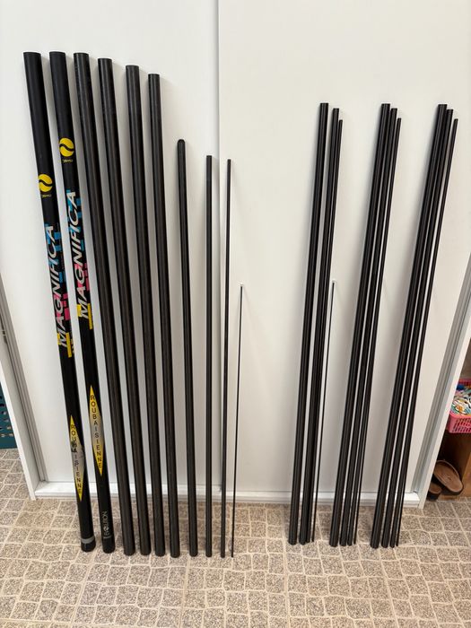 Cana pesca francesa sarfix 14,5m + 3 kits Novos