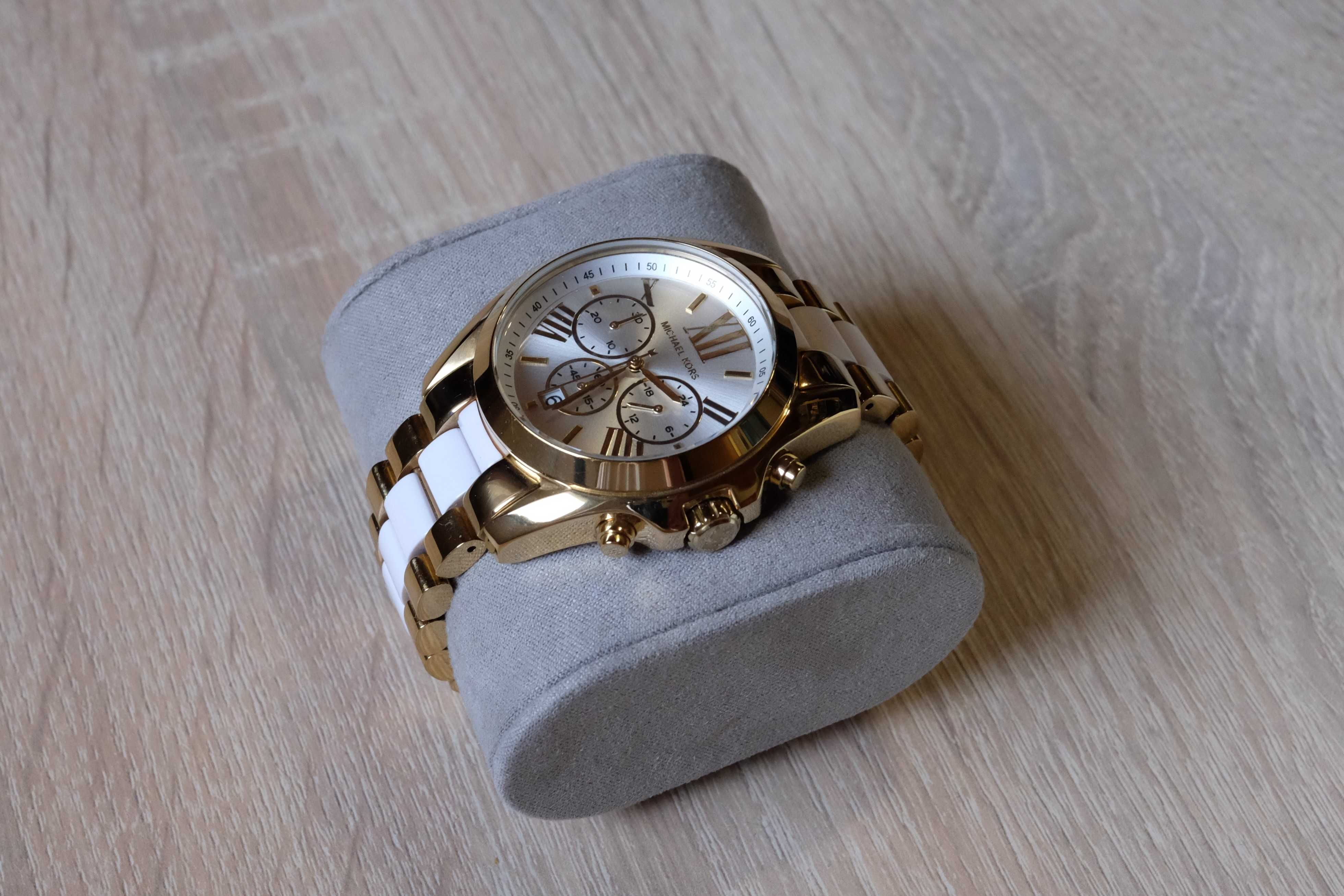 Zegarek damski Michael Kors MK5743 Bradshaw biało złoty stan bdb
