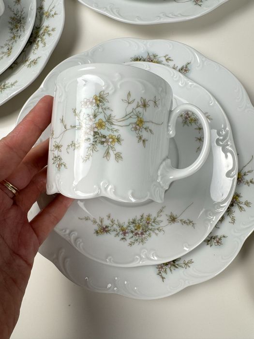Duży serwis Rosenthal Monbijou Kwiaty - kawa herbata